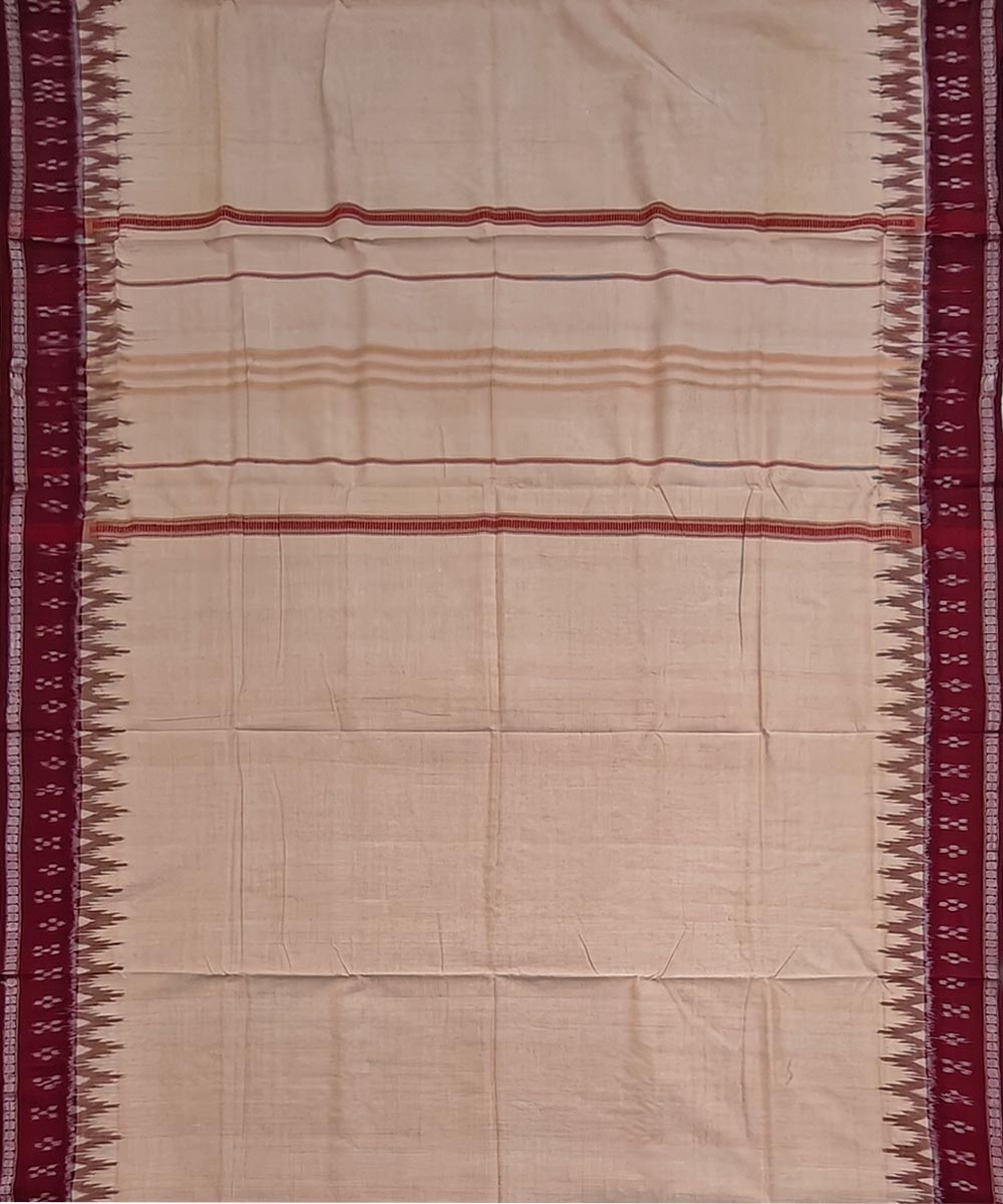 Beige Sambalpuri Handwoven Cotton Joda Image 4