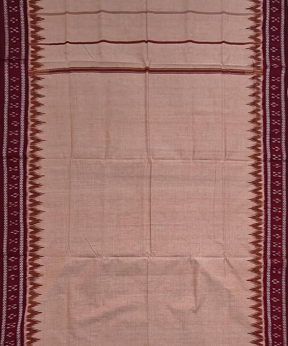 Beige Sambalpuri Handwoven Cotton Joda Image 4