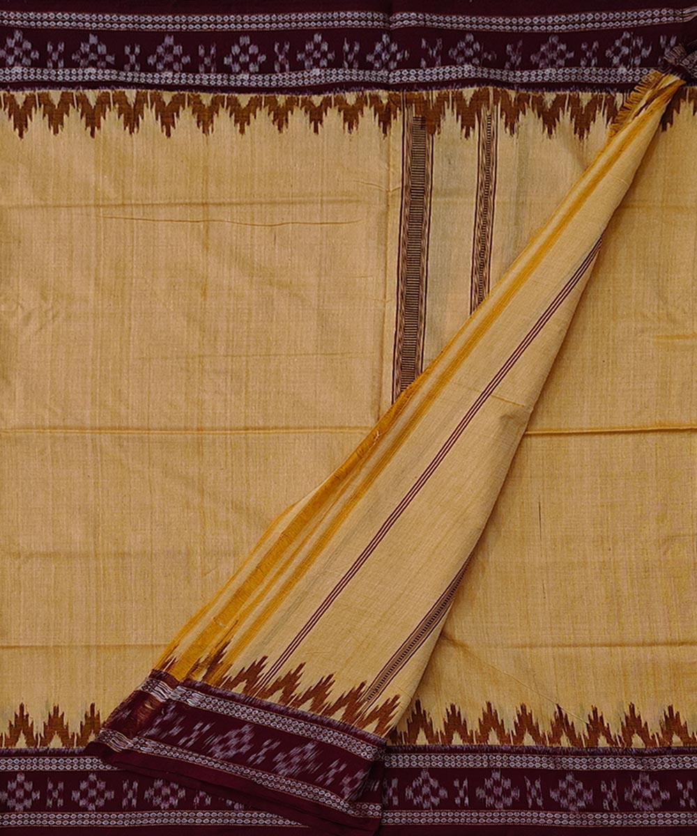 Yellow Sambalpuri Handwoven Cotton Joda Image 2