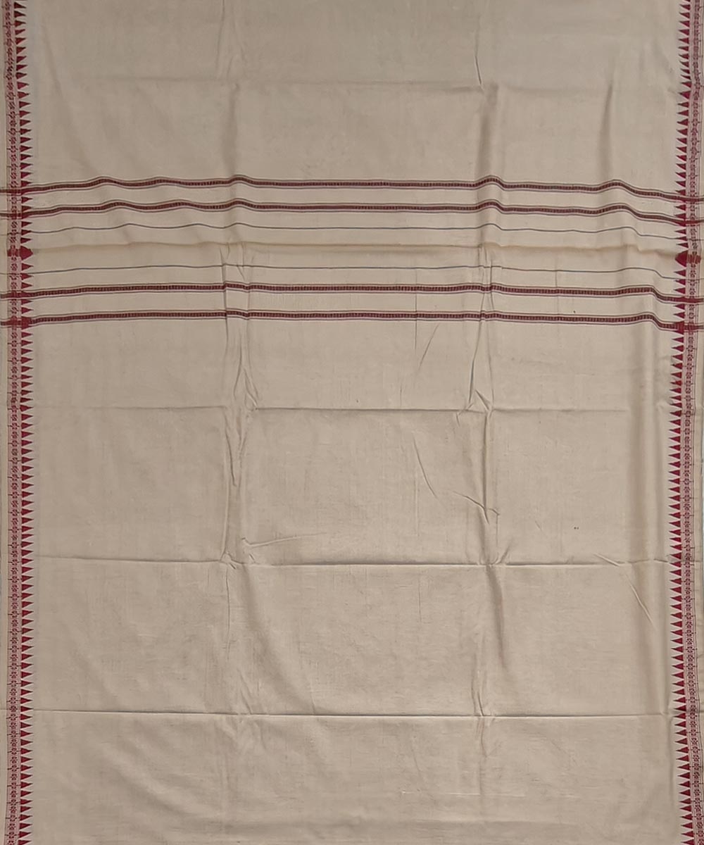 Beige Sambalpuri Handwoven Cotton Joda Image 4