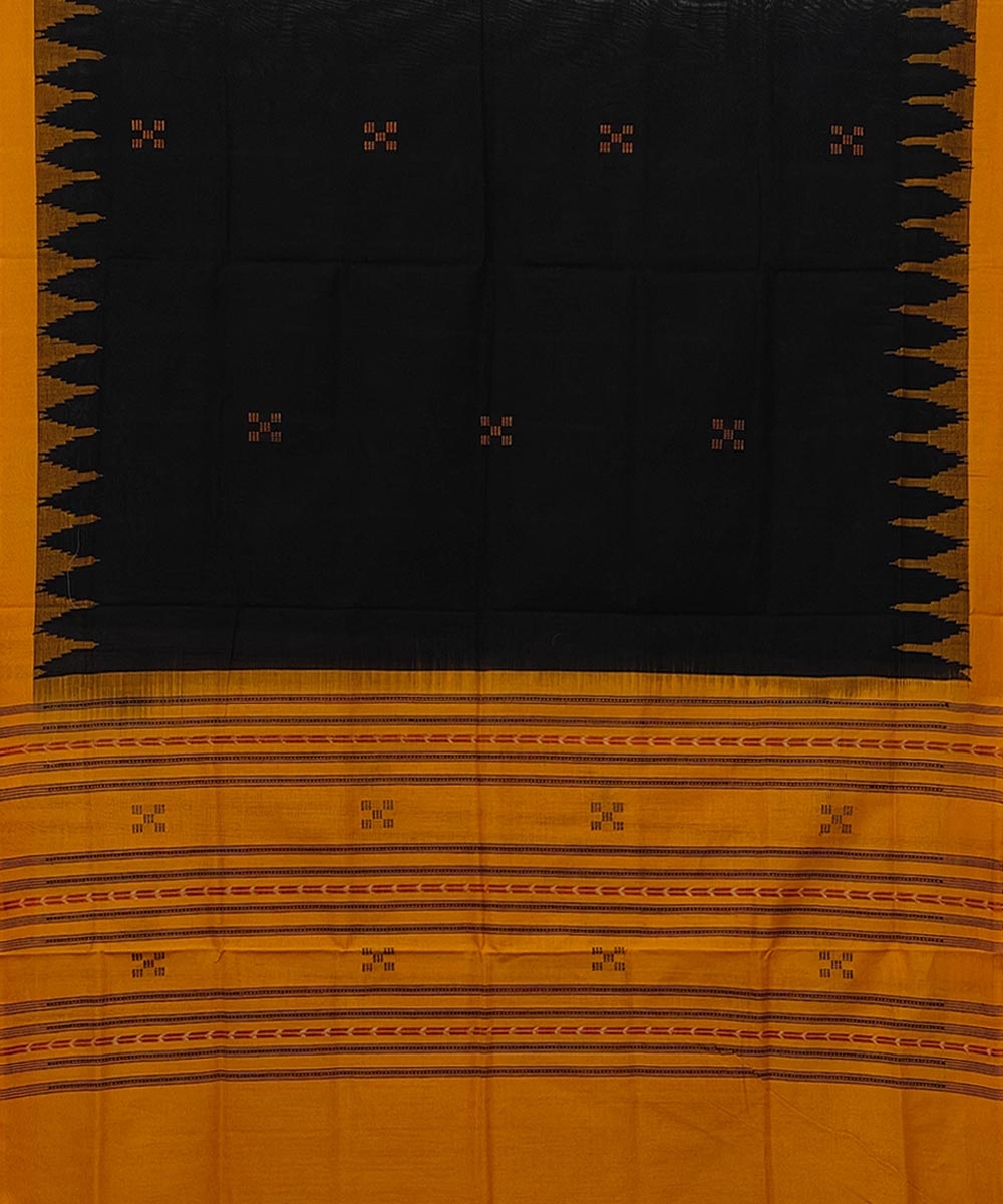 Black Mustard Sambalpuri Handwoven Single Ikat Cotton Dupatta Image 2