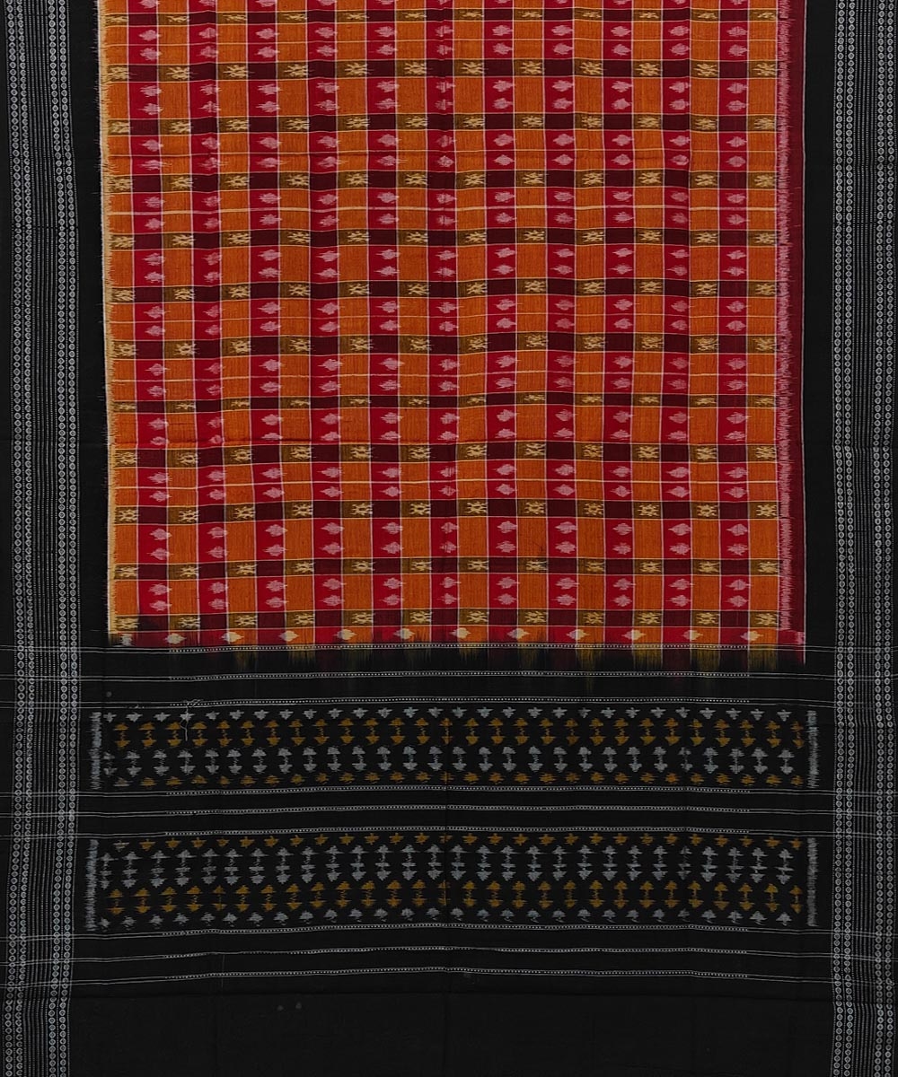 Multicolour Sambalpuri Handwoven Single Ikat Cotton Dupatta Image 2