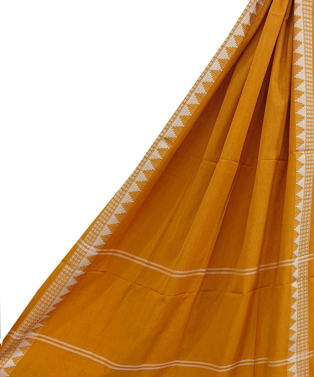 Mustard Sambalpuri Handwoven Single Ikat Cotton Dupatta SFCDUP2188