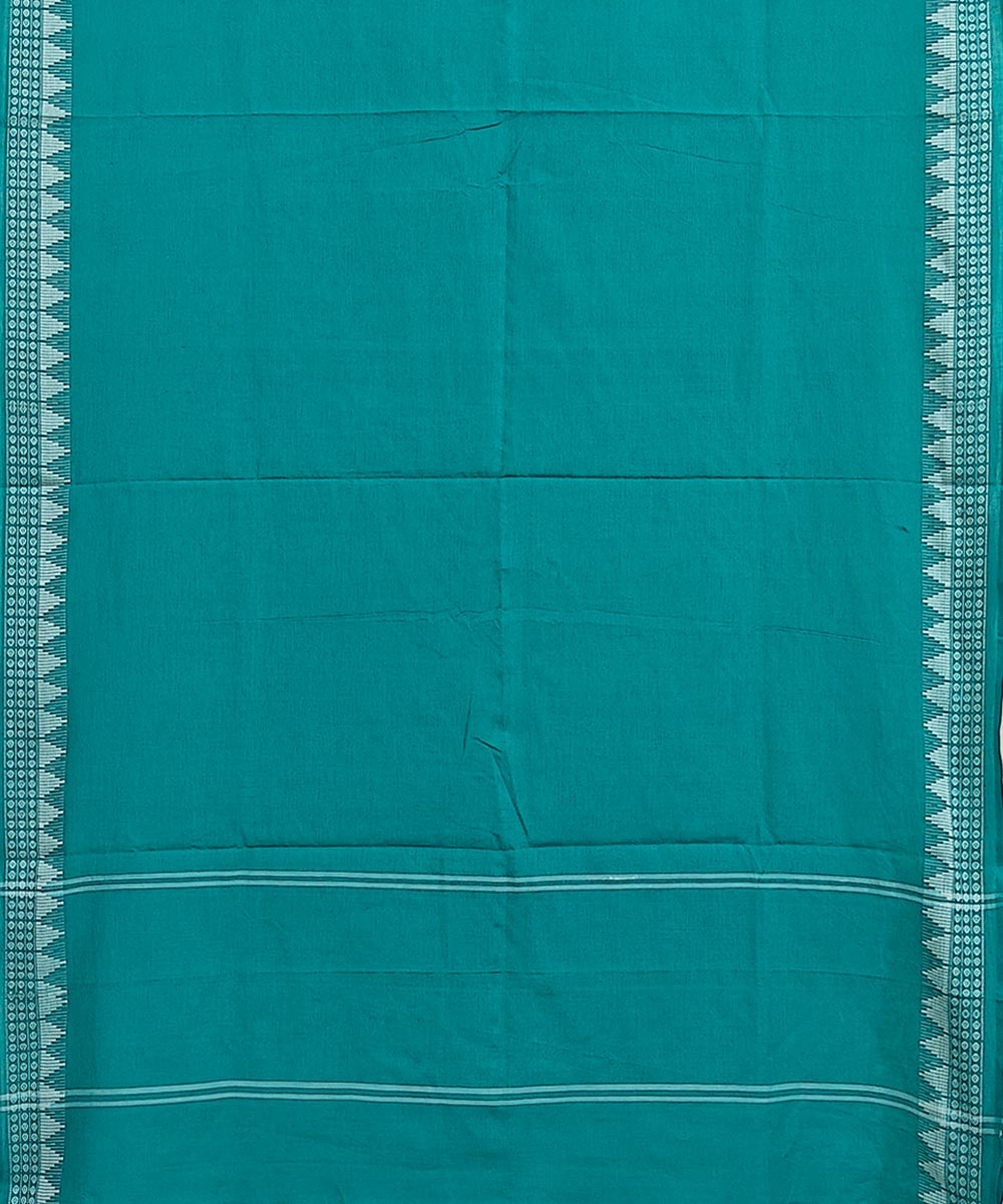 Green Sambalpuri Handwoven Single Ikat Cotton Dupatta Image 2