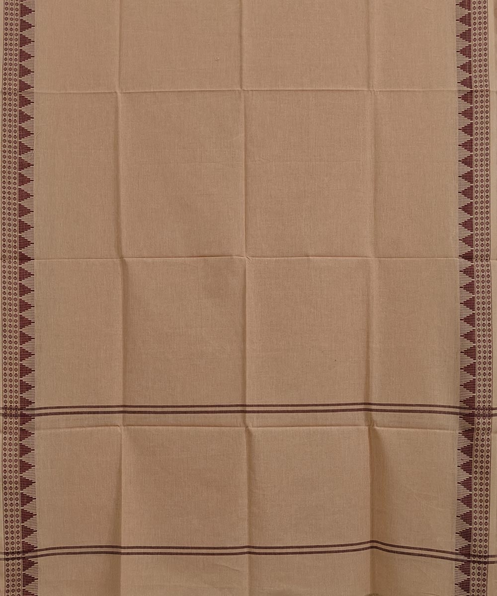 Beige Sambalpuri Handwoven Single Ikat Cotton Dupatta Image 2