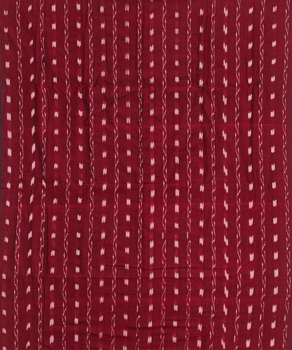 Maroon Sambalpuri Handwoven Single Ikat Shirting Materials Image 2