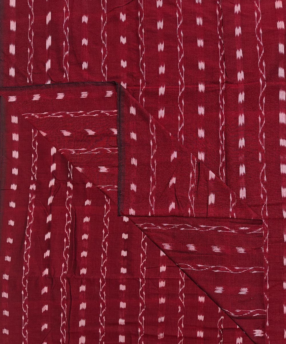 Maroon Sambalpuri Handwoven Single Ikat Shirting Materials Image 3