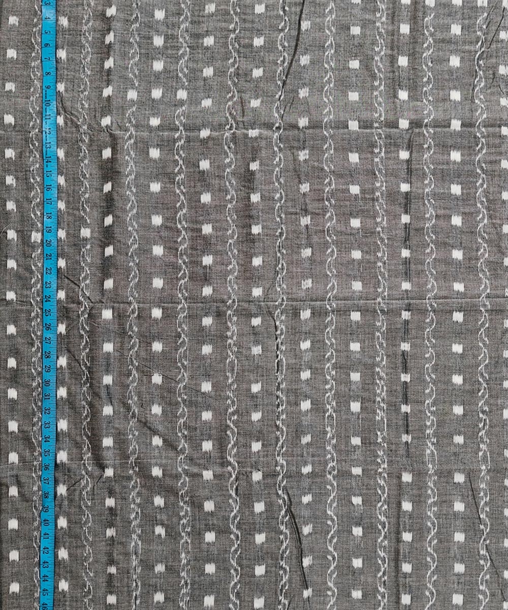 Gray Sambalpuri Handwoven Single Ikat Shirting Materials Image 4