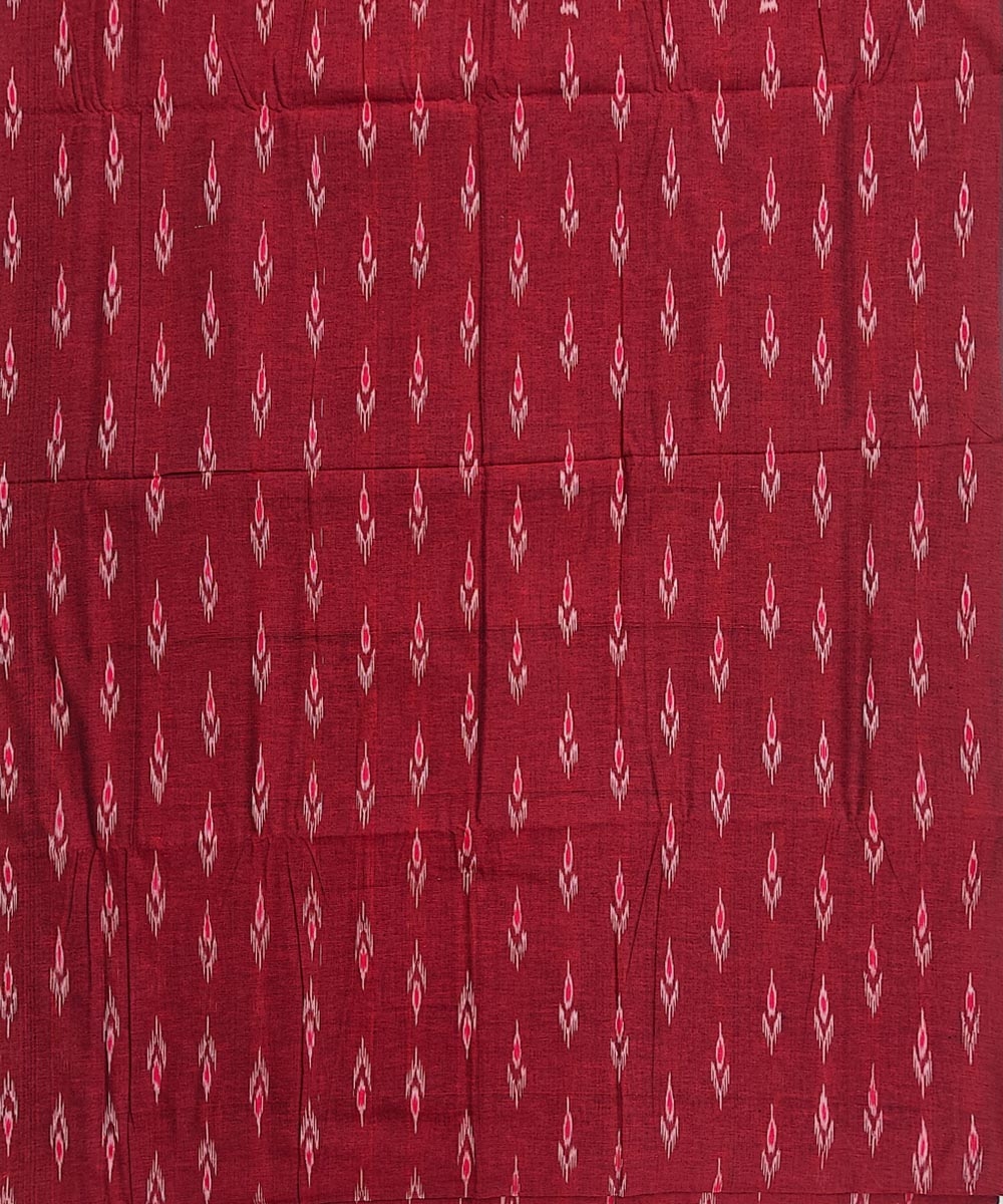Maroon Sambalpuri Handwoven Single Ikat Shirting Materials Image 2