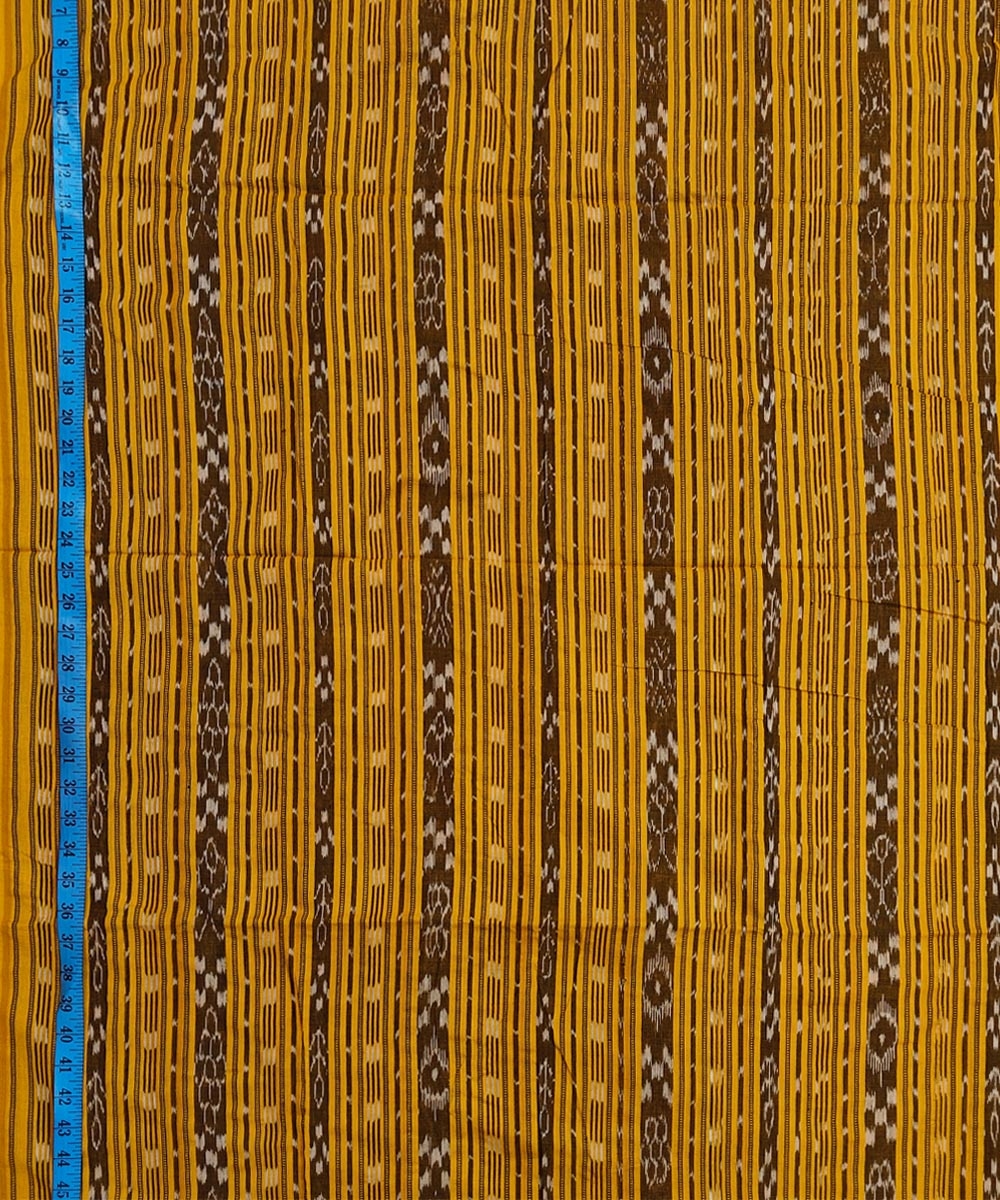 Yellow Sambalpuri Handwoven Single Ikat Shirting Materials Image 4