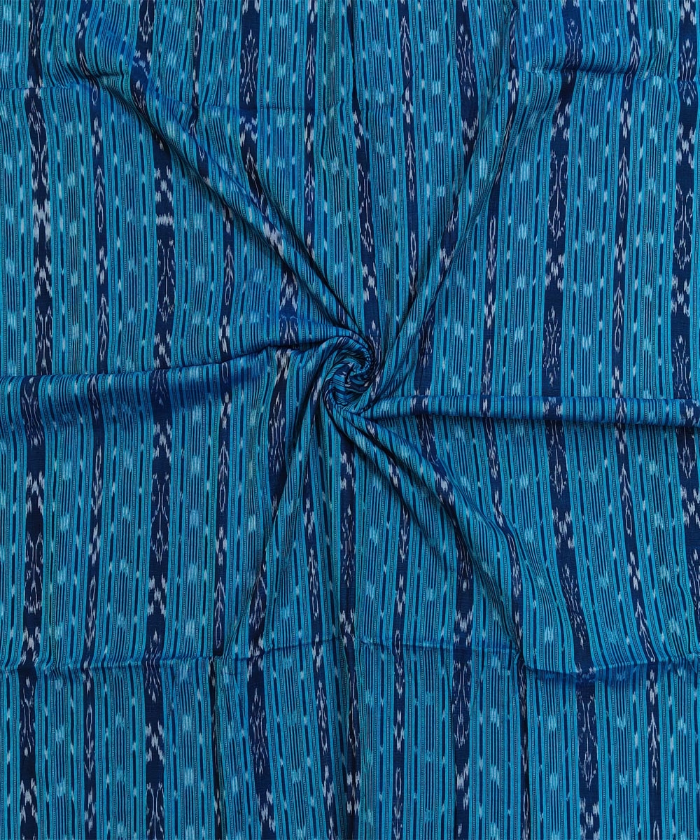 Blue Sambalpuri Handwoven Single Ikat Shirting Materials Image 1