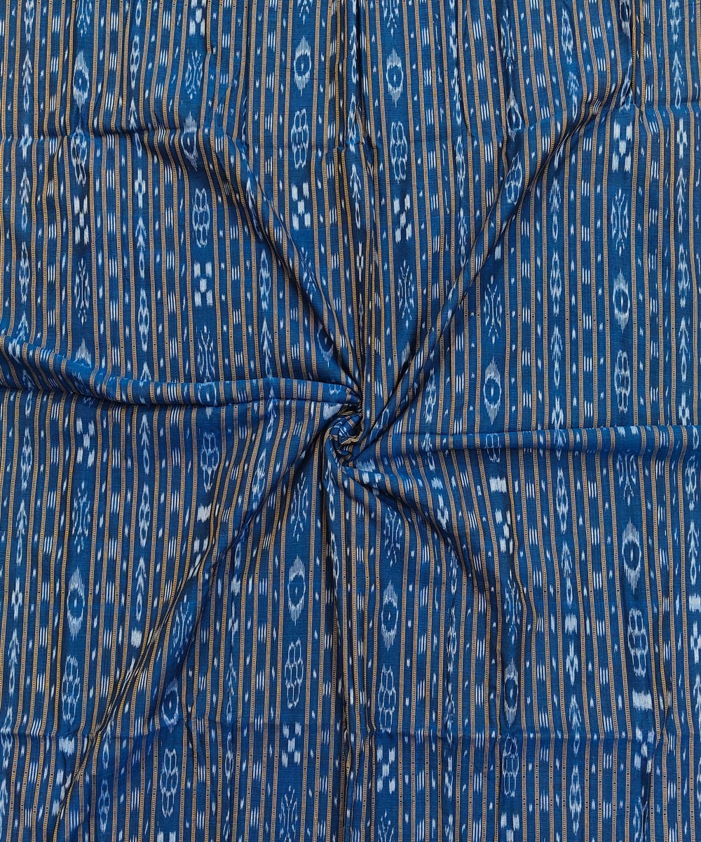 Blue Sambalpuri Handwoven Single Ikat Shirting Materials Image 1