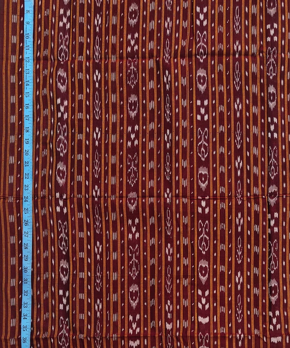 Maroon Sambalpuri Handwoven Single Ikat Shirting Materials Image 4