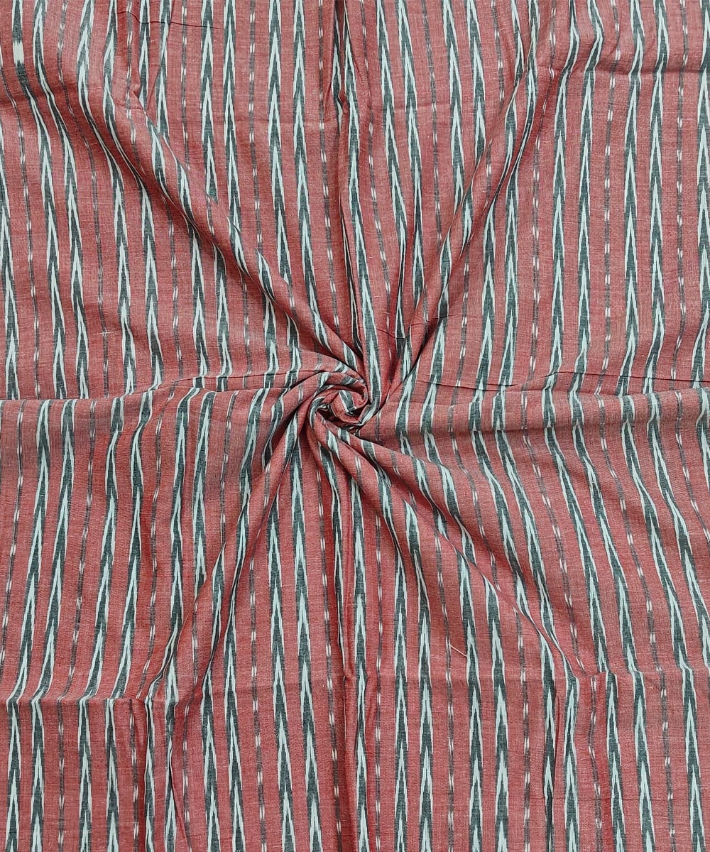 Red Sambalpuri Handwoven Single Ikat Shirting Materials Image 1