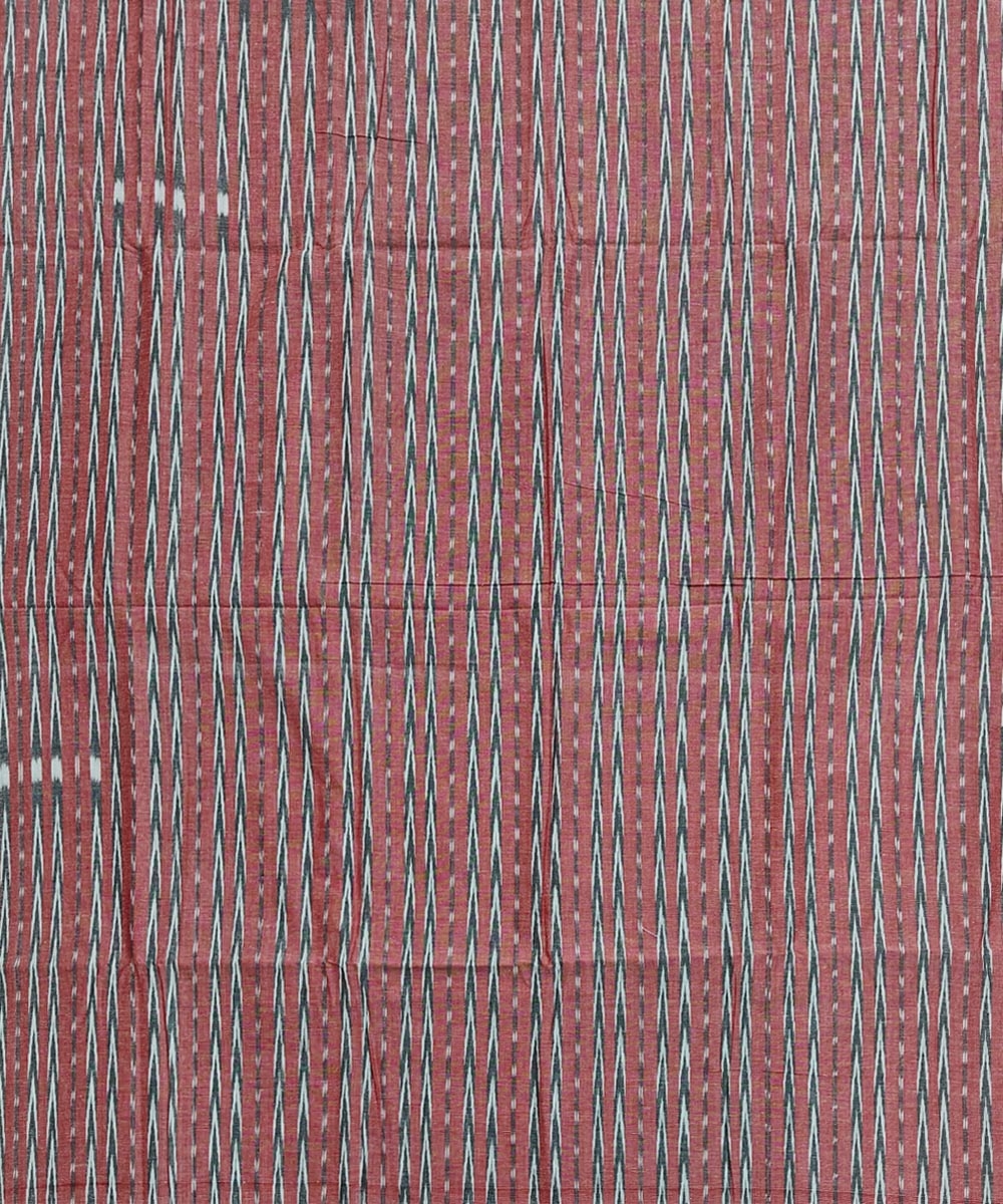 Red Sambalpuri Handwoven Single Ikat Shirting Materials Image 2