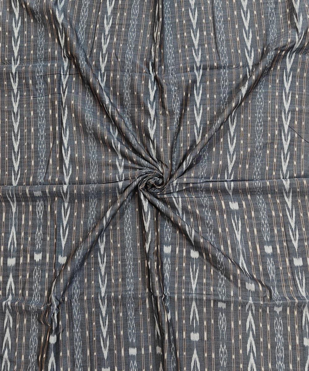 Gray Sambalpuri Handwoven Single Ikat Shirting Materials Image 1