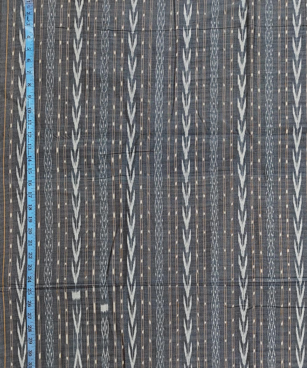 Gray Sambalpuri Handwoven Single Ikat Shirting Materials Image 4