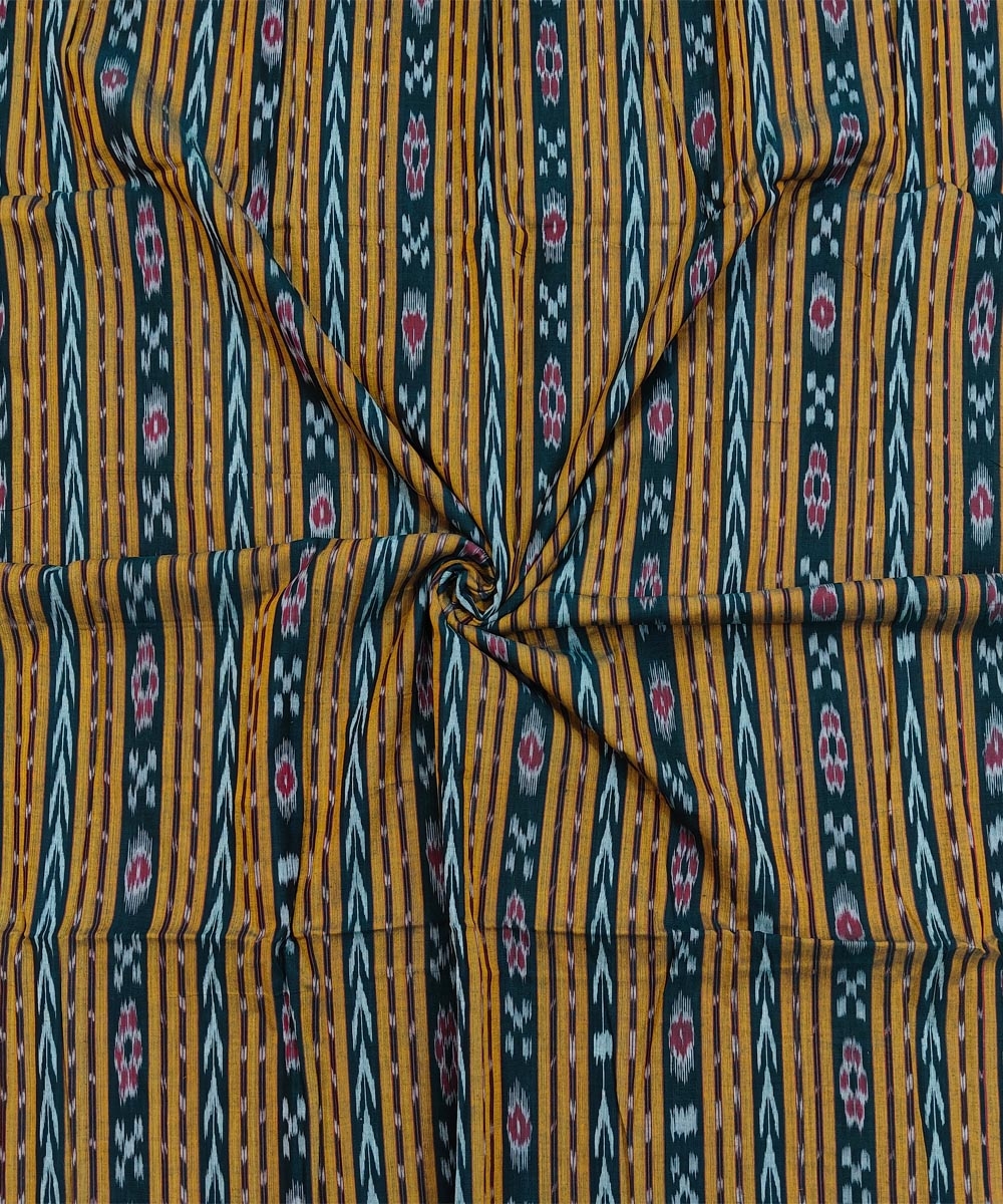 Green Sambalpuri Handwoven Single Ikat Shirting Materials Image 1