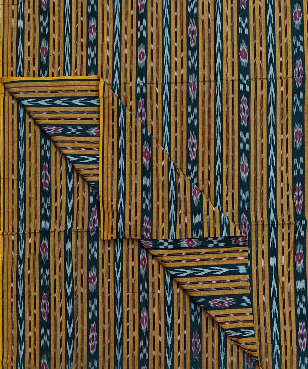 Green Sambalpuri Handwoven Single Ikat Shirting Materials Image 3