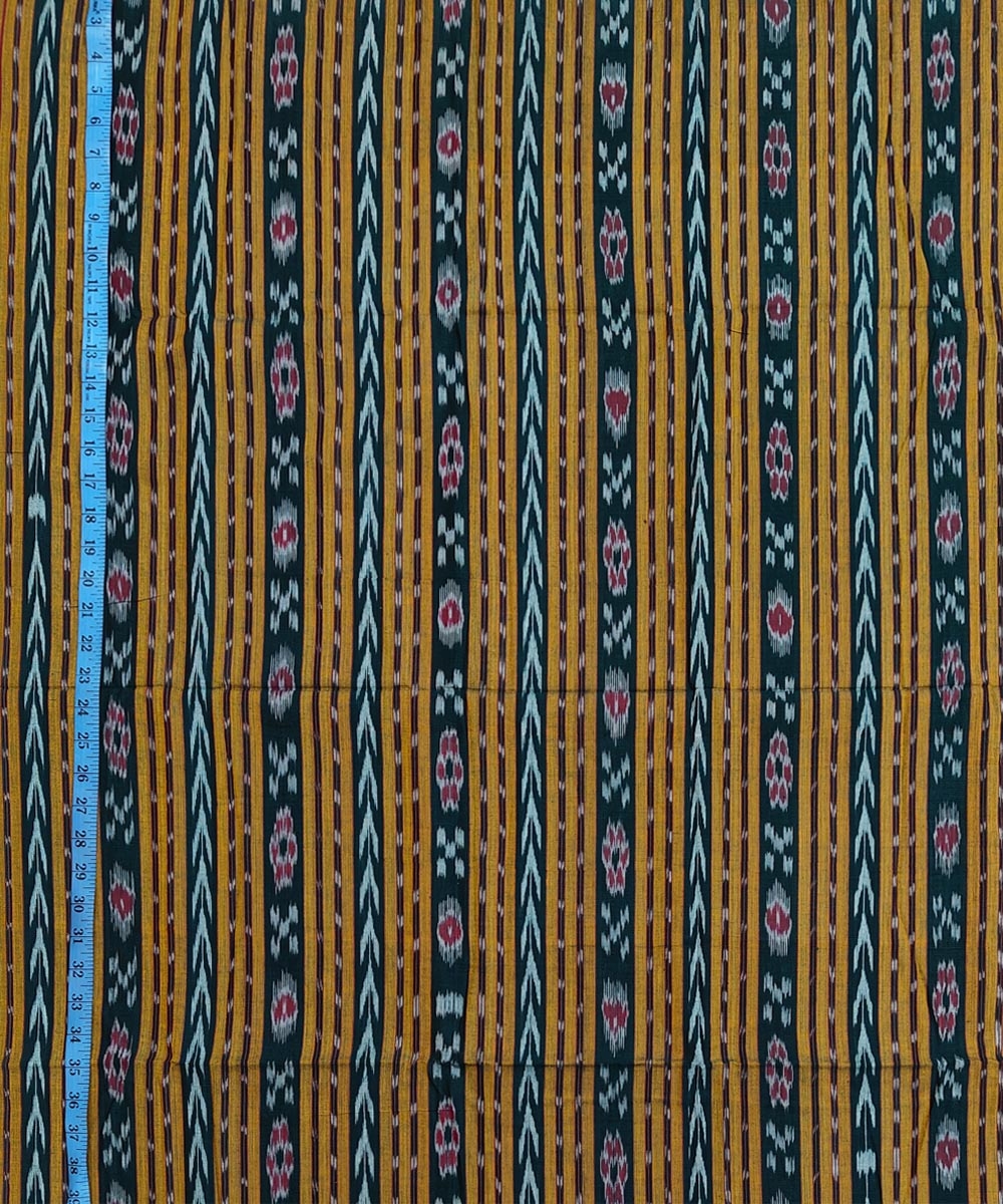 Green Sambalpuri Handwoven Single Ikat Shirting Materials Image 4