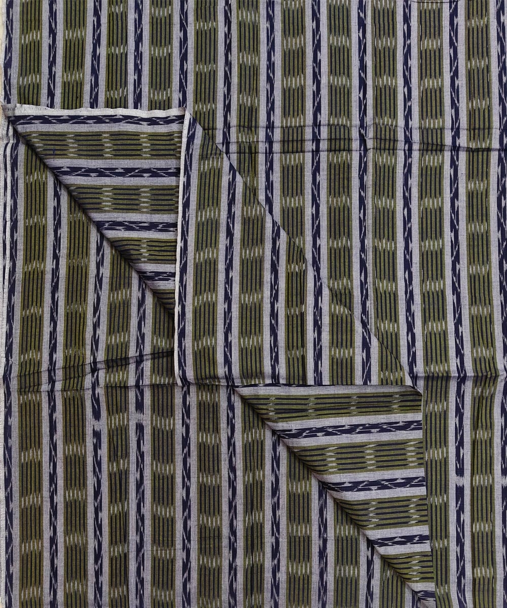 Olive Sambalpuri Handwoven Single Ikat Shirting Materials Image 3