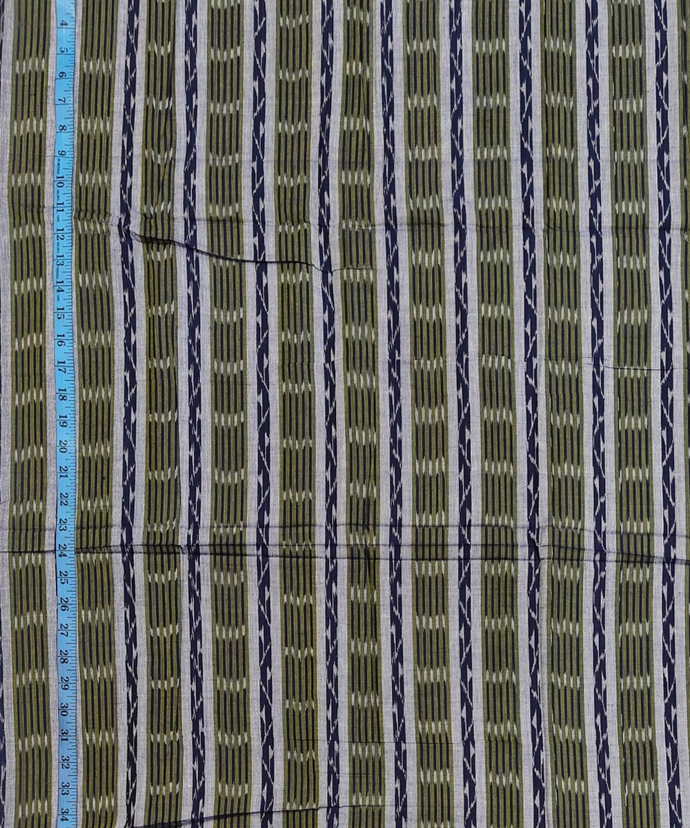 Olive Sambalpuri Handwoven Single Ikat Shirting Materials Image 4