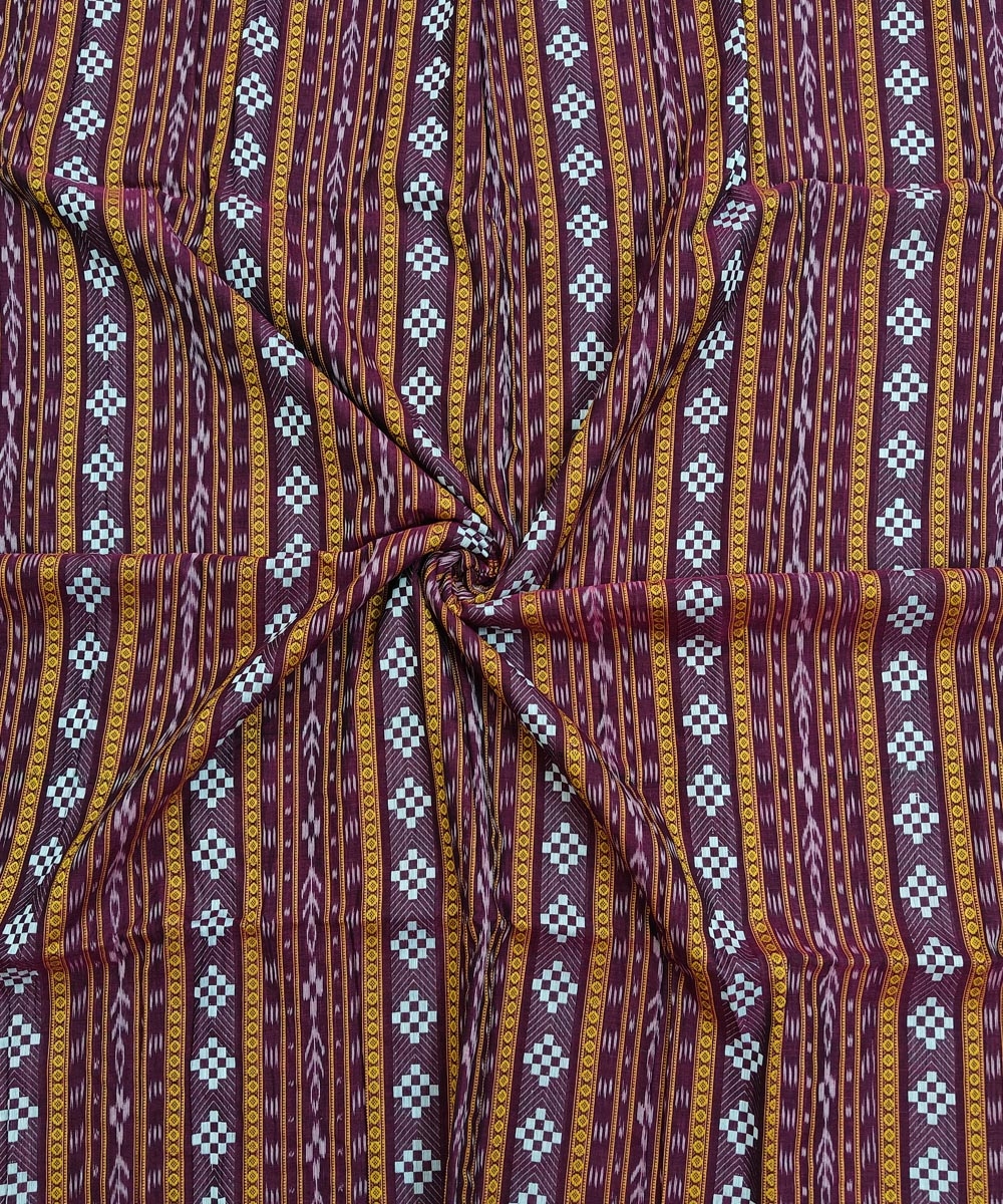 Purple Sambalpuri Handwoven Single Ikat Shirting Materials Image 1