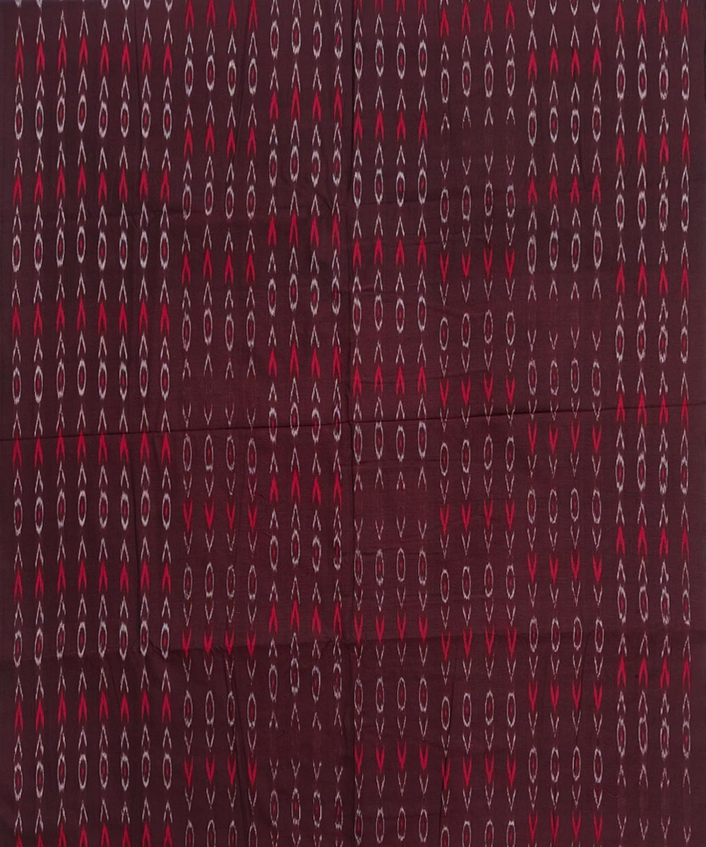 Maroon Sambalpuri Handwoven Single Ikat Shirting Materials Image 2