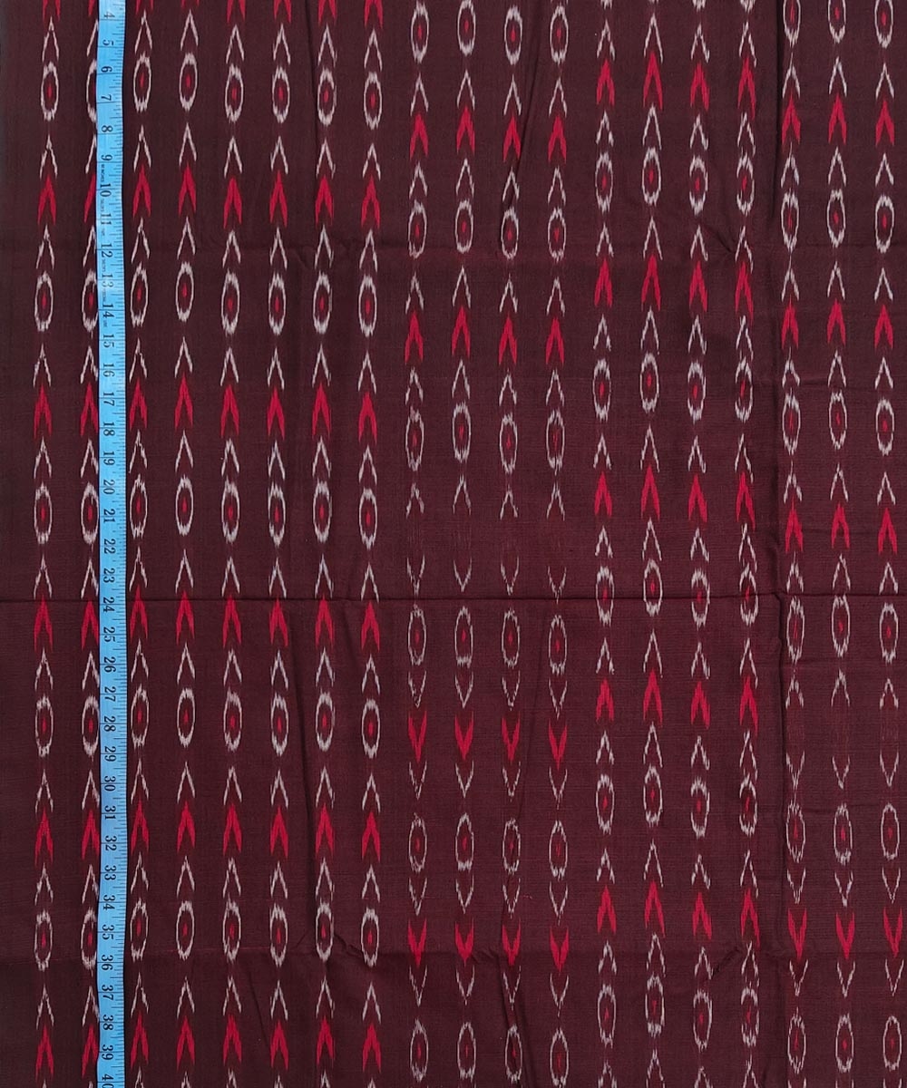 Maroon Sambalpuri Handwoven Single Ikat Shirting Materials Image 4