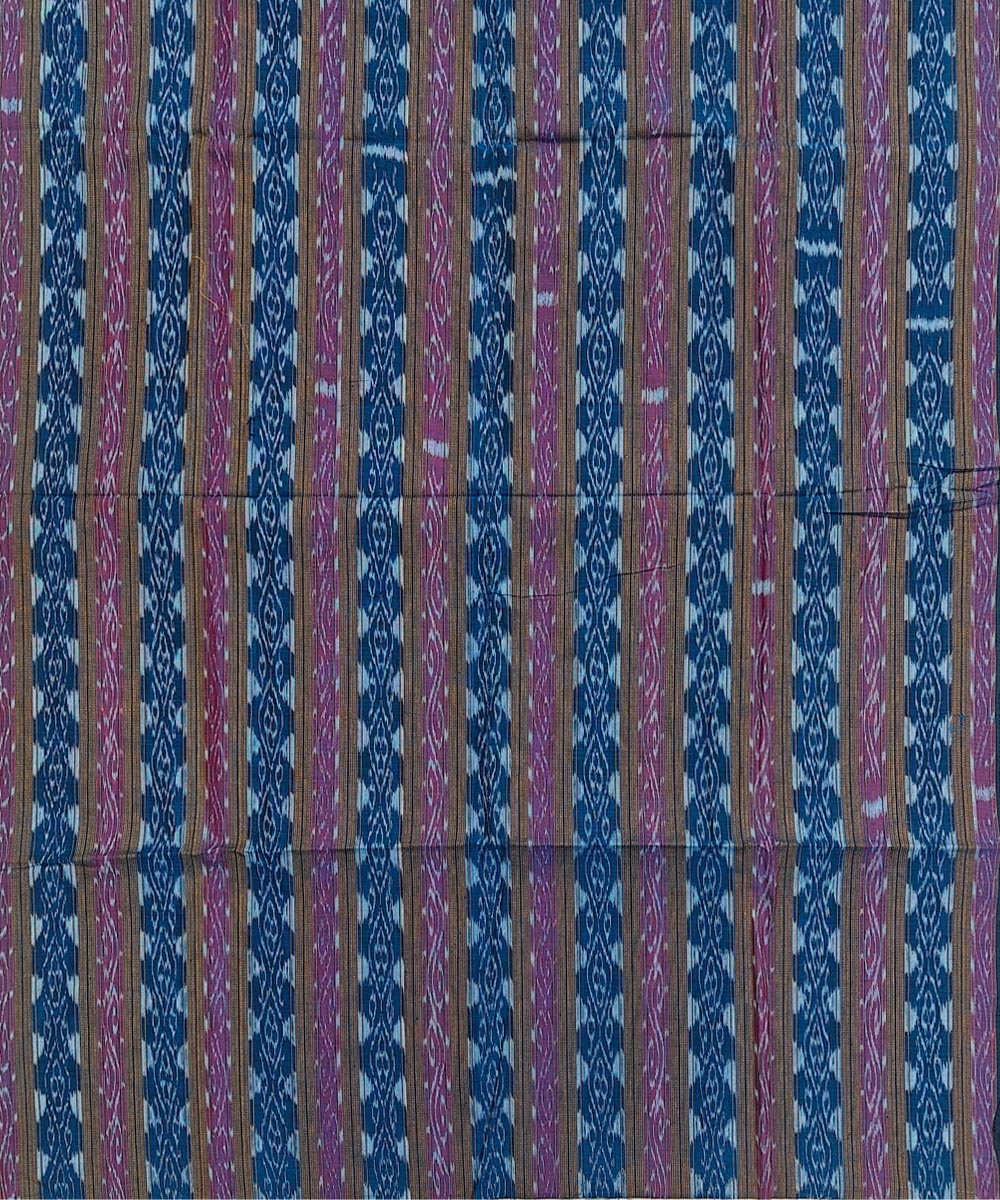 Blue Sambalpuri Handwoven Single Ikat Shirting Materials Image 2