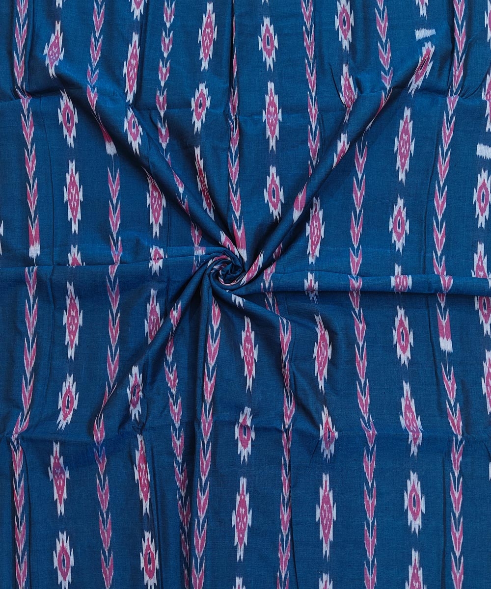 Blue Sambalpuri Handwoven Single Ikat Shirting Materials Image 1