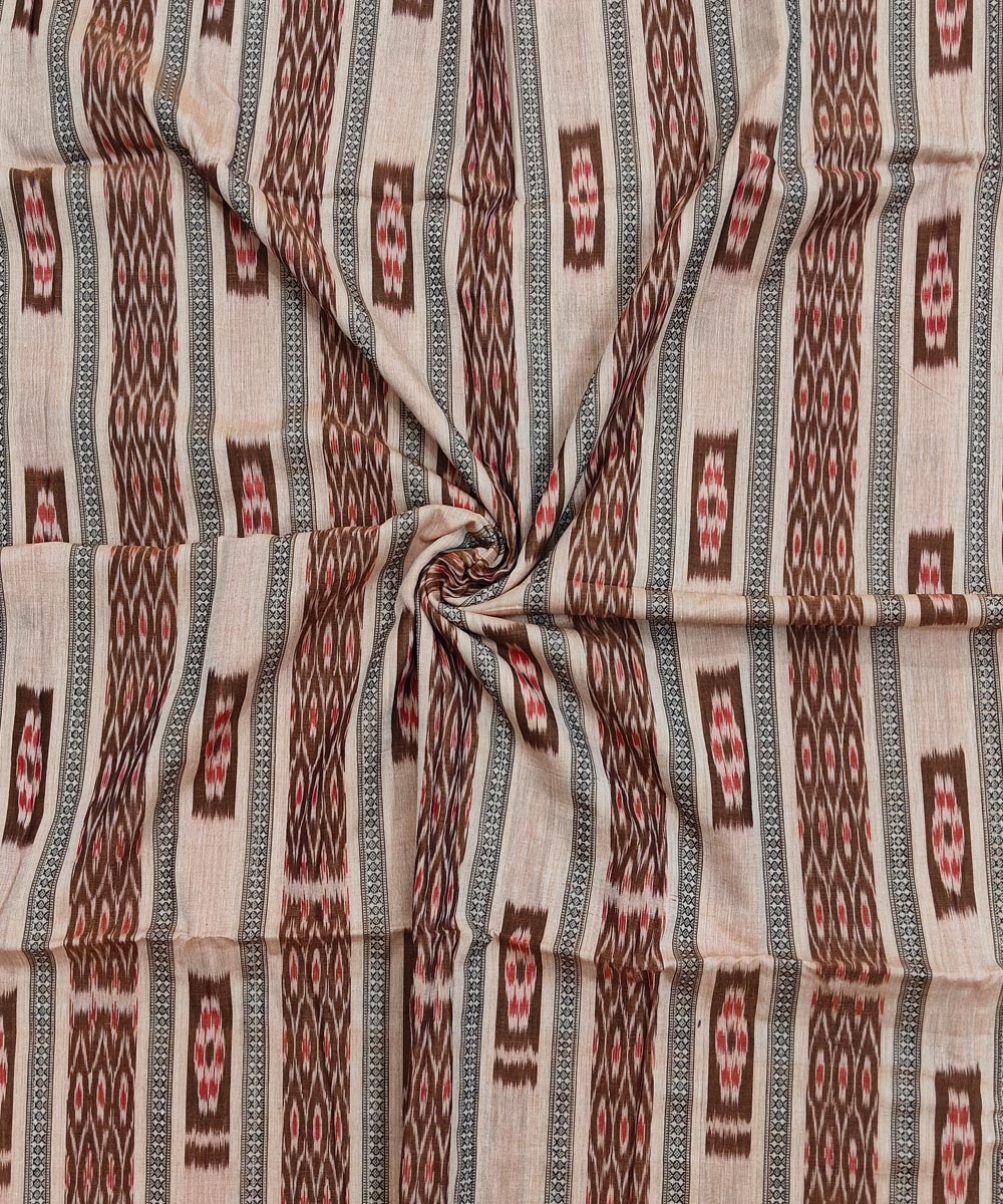 Peach Taffy Sambalpuri Handwoven Single Ikat Shirting Materials Image 1