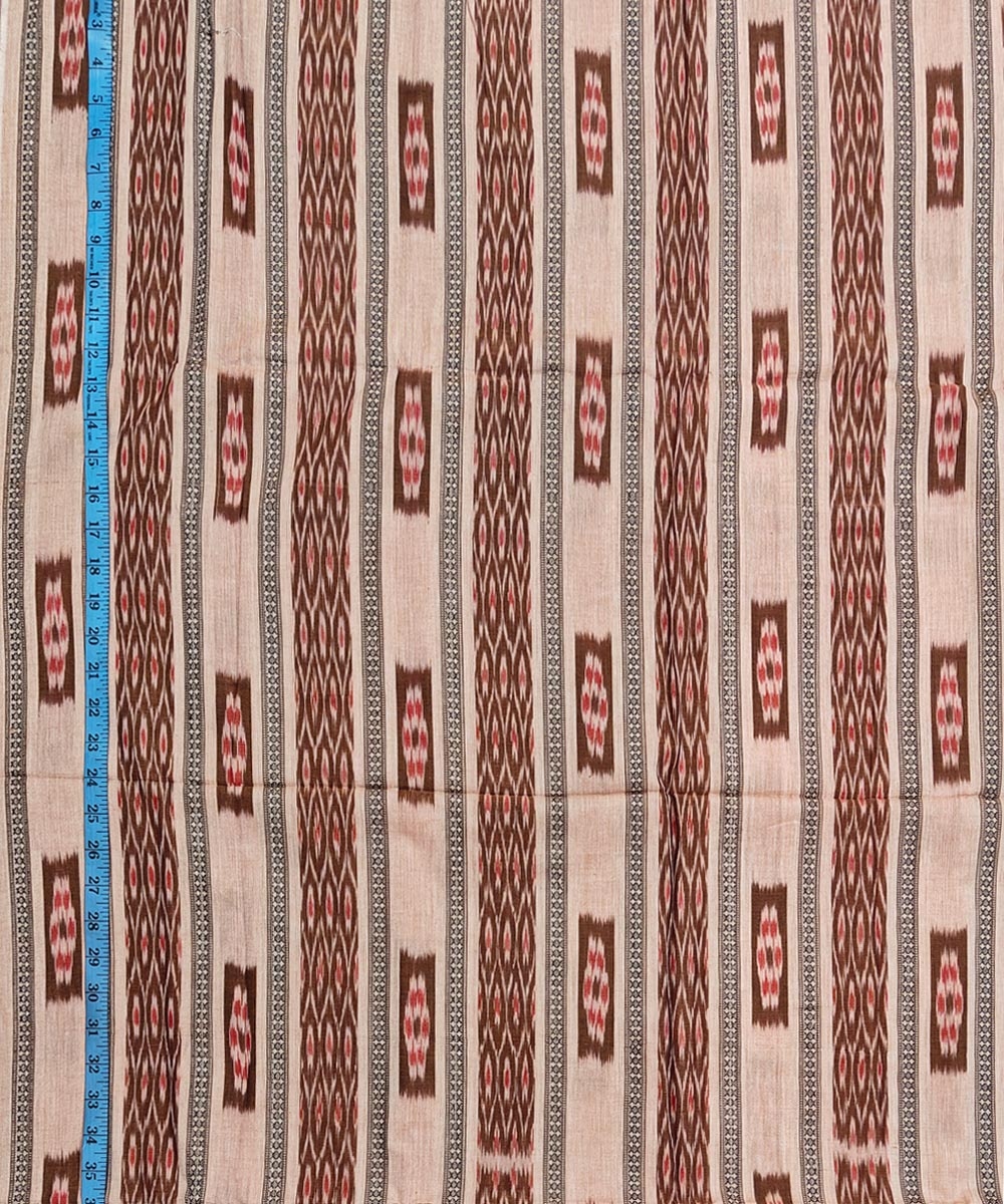 Peach Taffy Sambalpuri Handwoven Single Ikat Shirting Materials Image 4