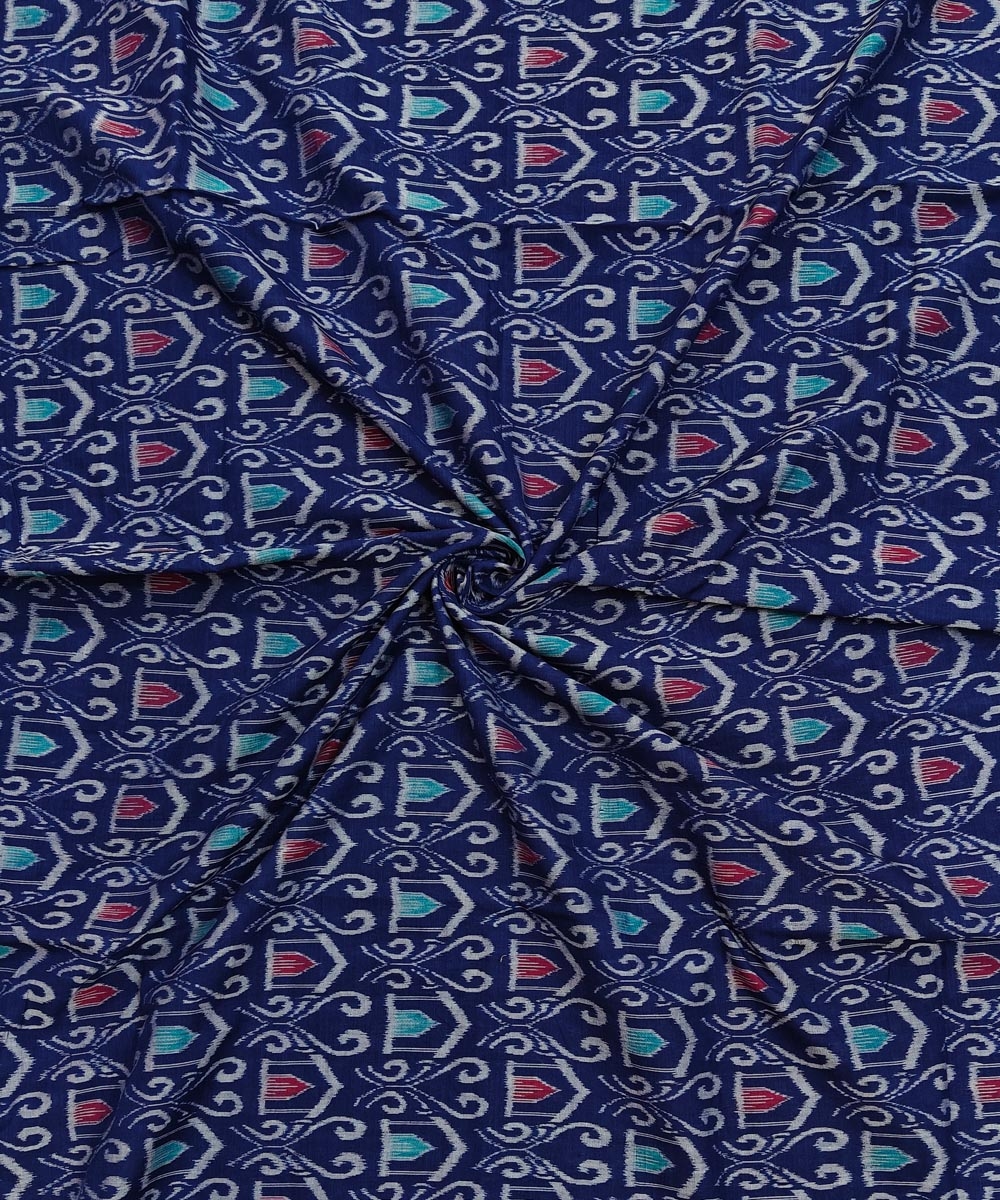 Blue Sambalpuri Handwoven Single Ikat Shirting Materials Image 1