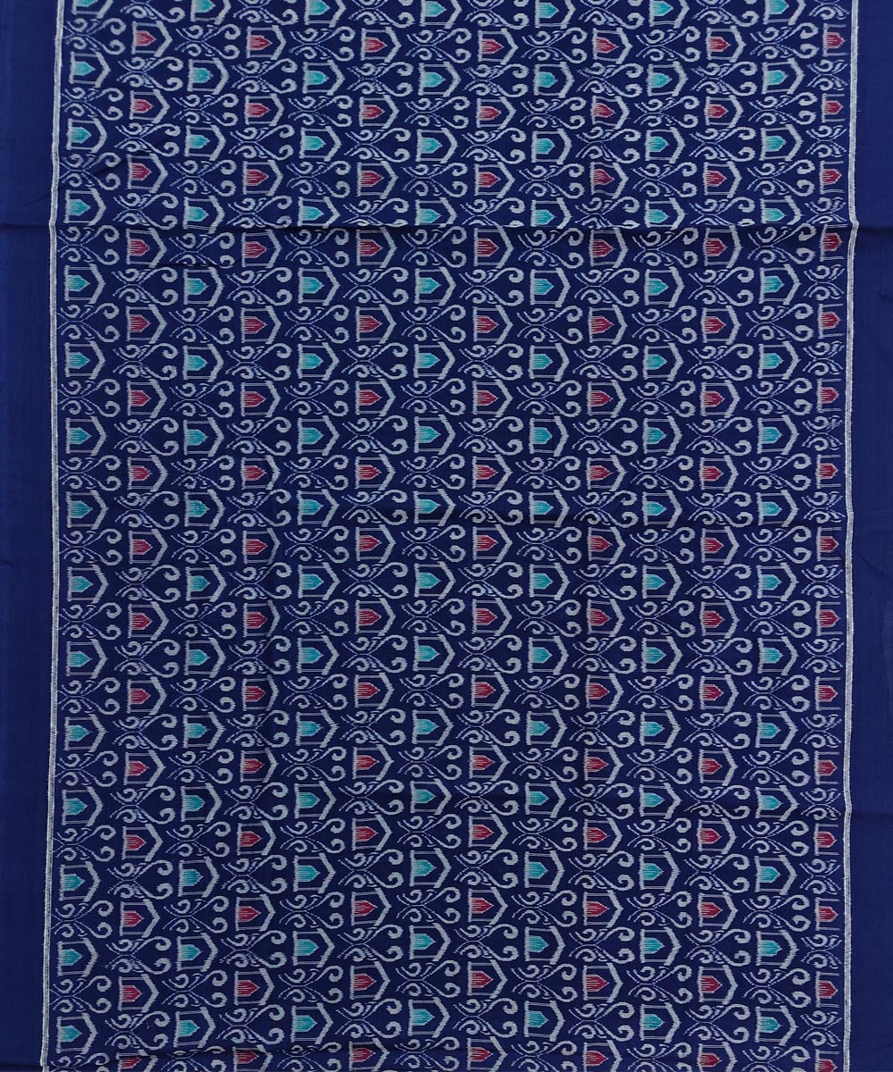 Blue Sambalpuri Handwoven Single Ikat Shirting Materials Image 2