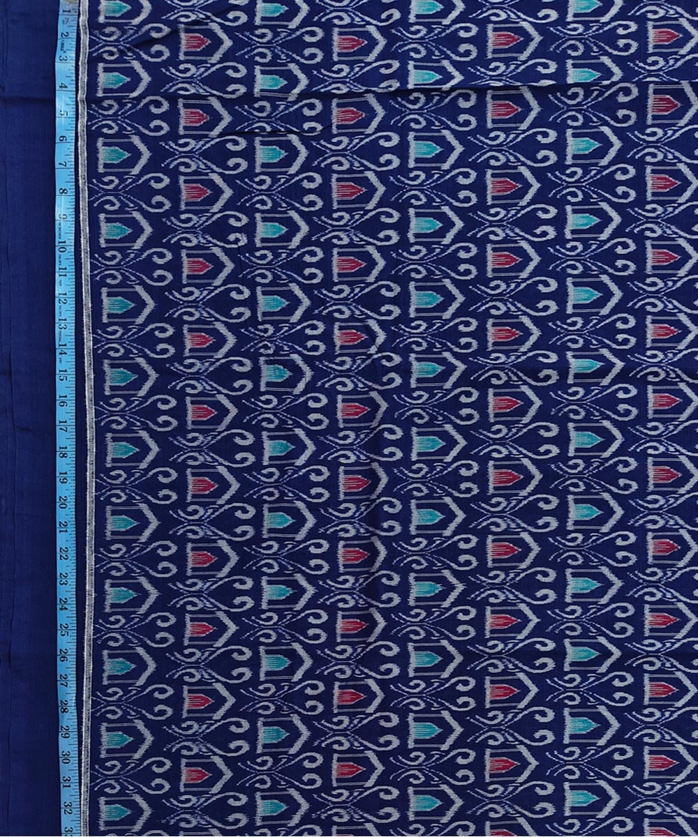 Blue Sambalpuri Handwoven Single Ikat Shirting Materials Image 4