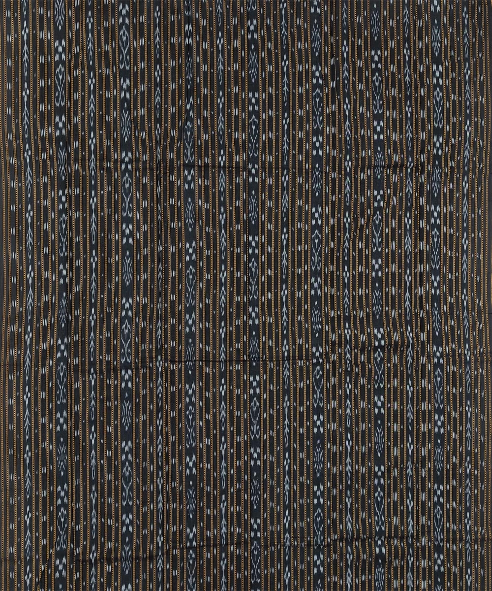 Black Gray Sambalpuri Handwoven Double Ikat Suit Image 3