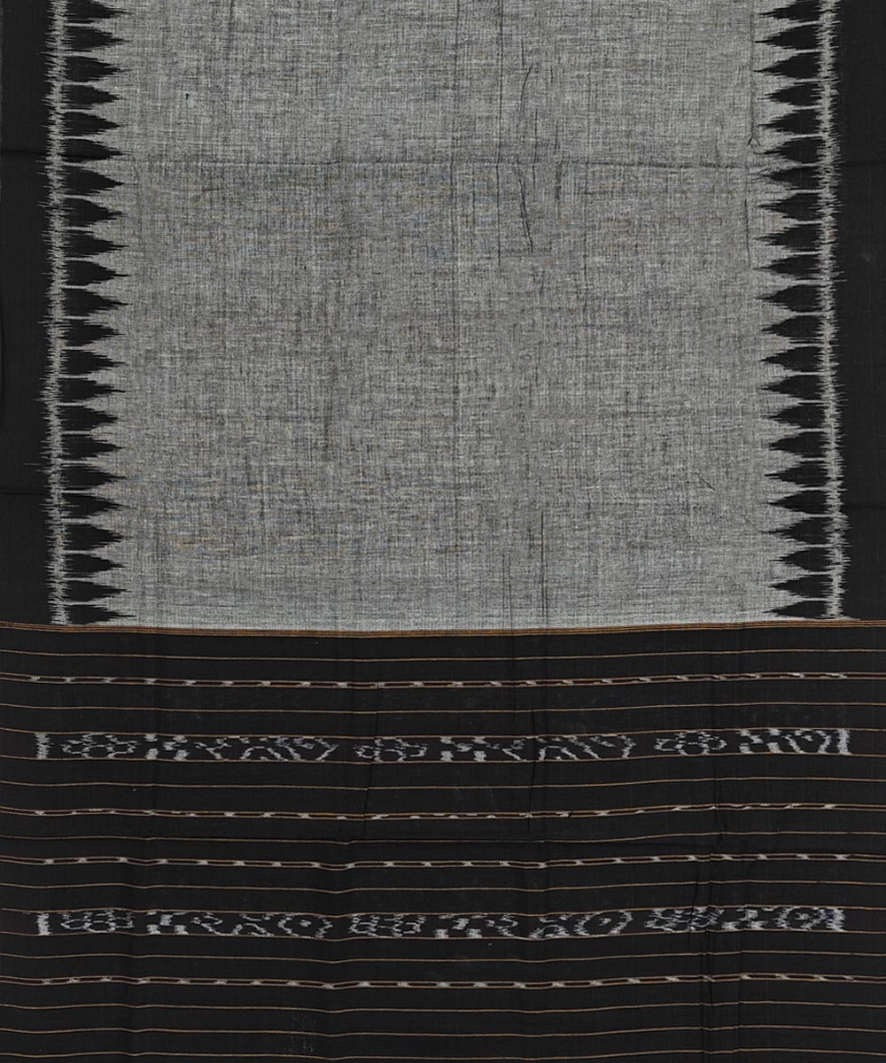 Black Gray Sambalpuri Handwoven Double Ikat Suit Image 4