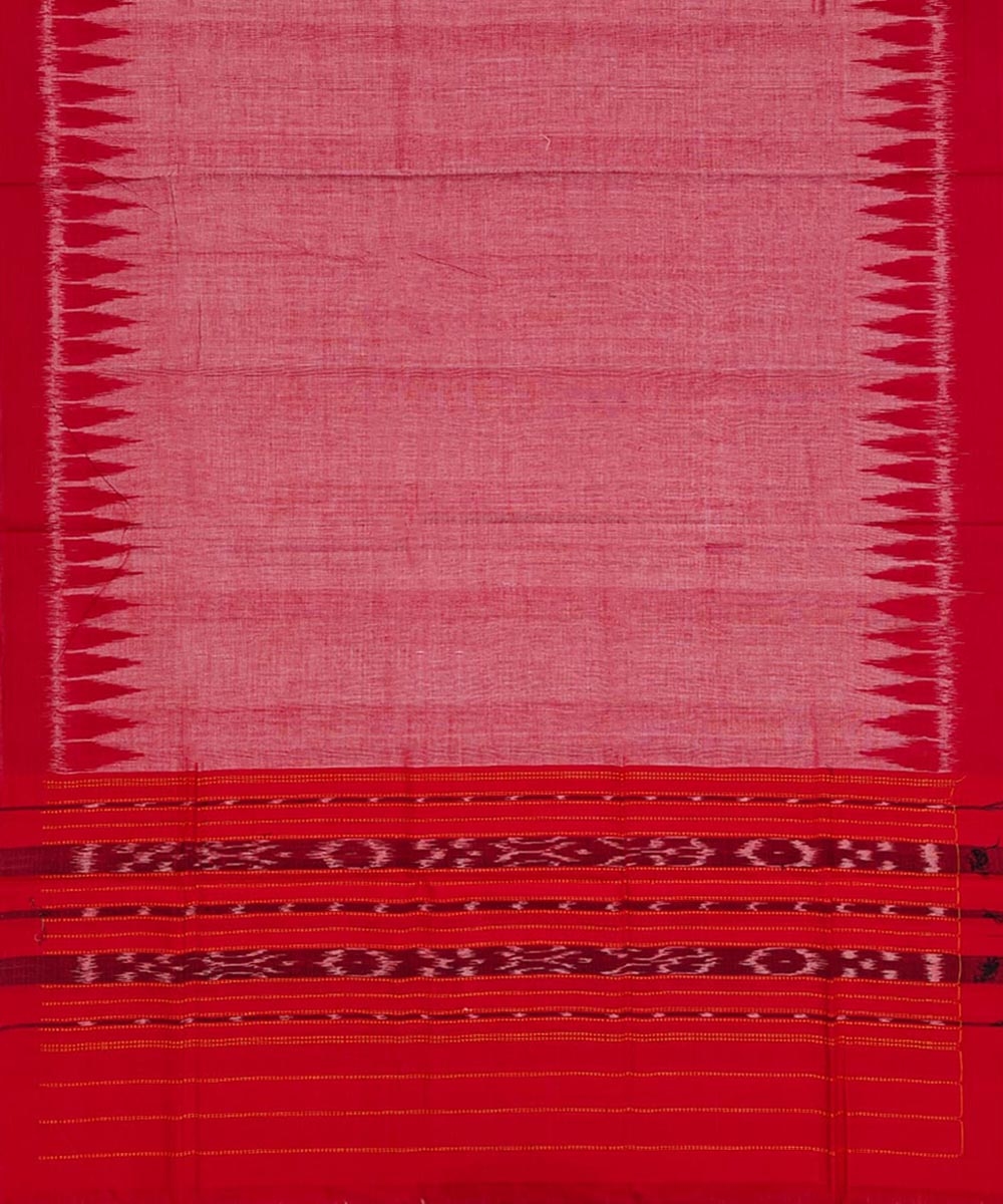 Red Gray Sambalpuri Handwoven Double Ikat Suit Image 4