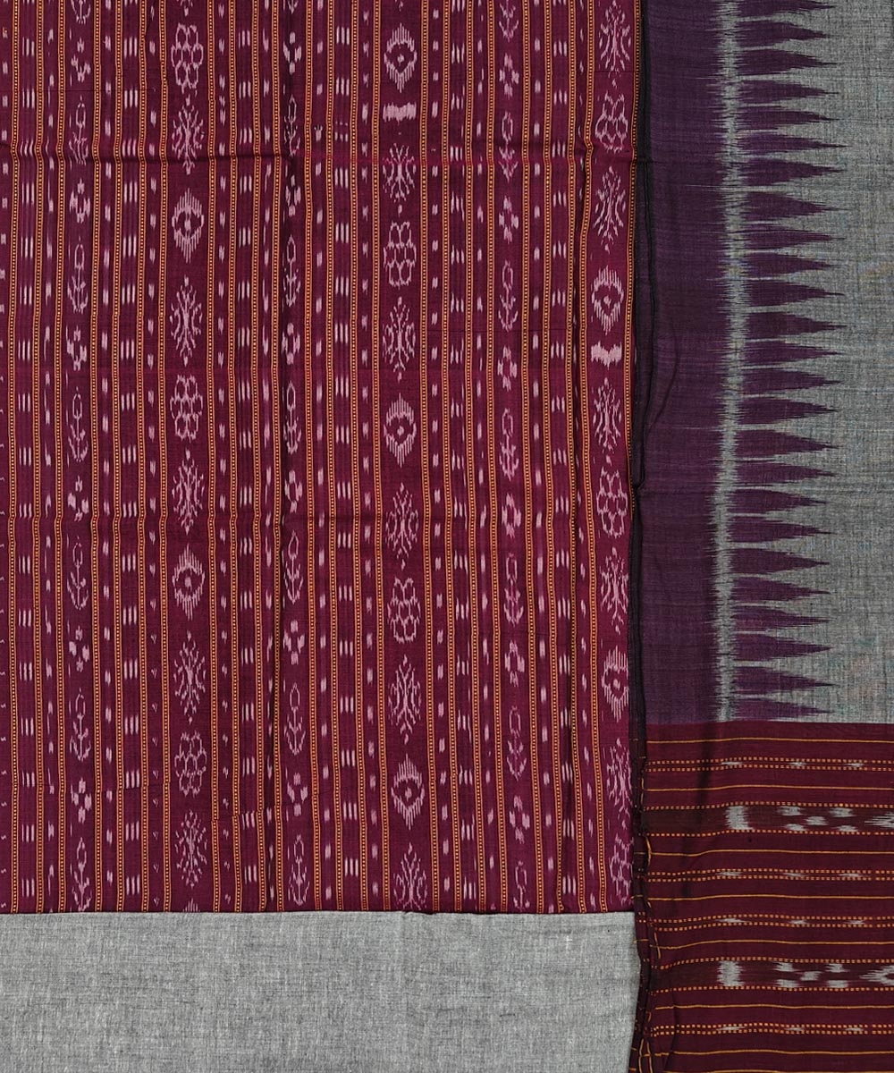 Purple Sambalpuri Handwoven Double Ikat Suit Image 2