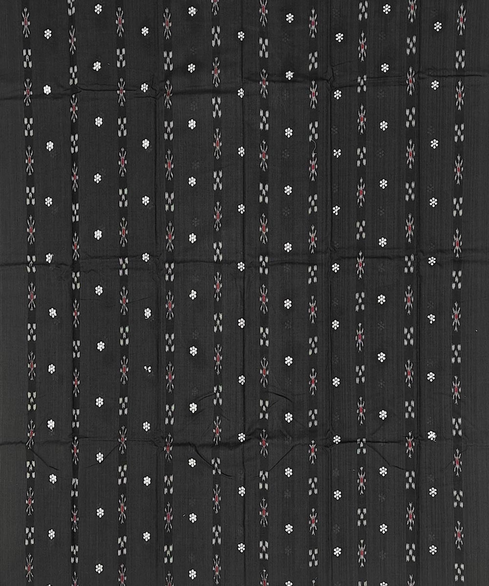 Black Green Sambalpuri Handwoven Double Ikat Suit Image 3