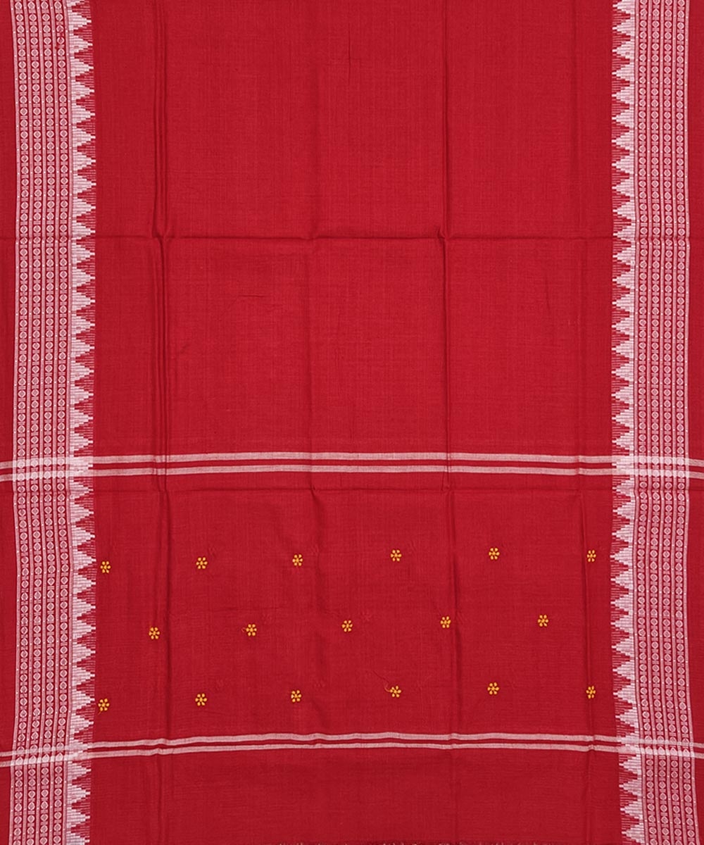 Yellow Red Sambalpuri Handwoven Double Ikat Suit Image 4