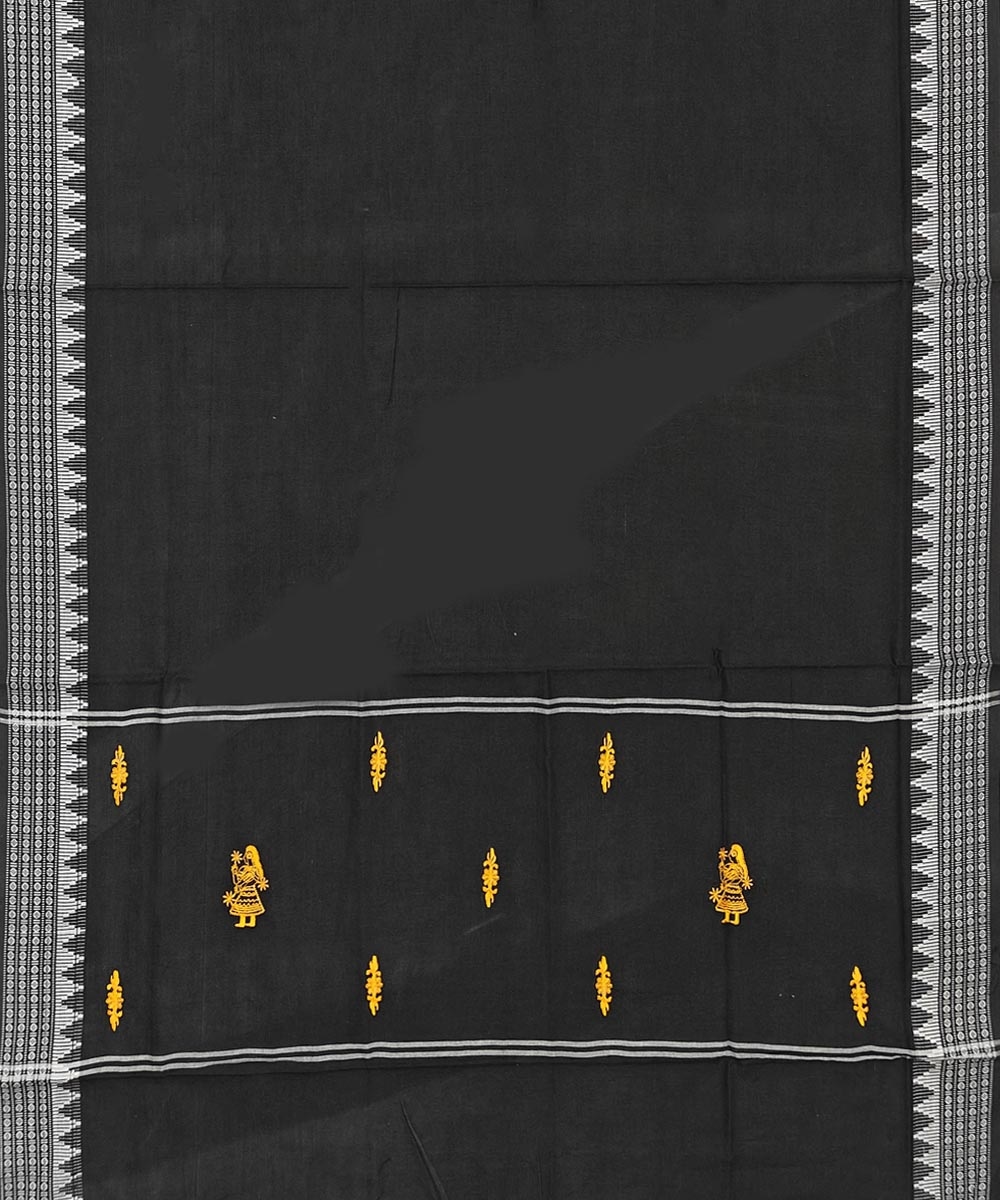 Yellow Black Sambalpuri Handwoven Double Ikat Suit Image 4
