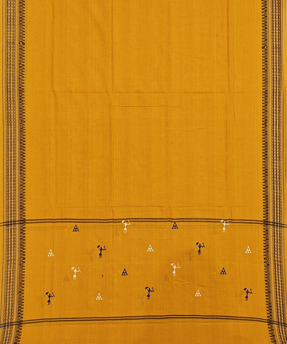 Blue Yellow Sambalpuri Handwoven Double Ikat Suit Image 4