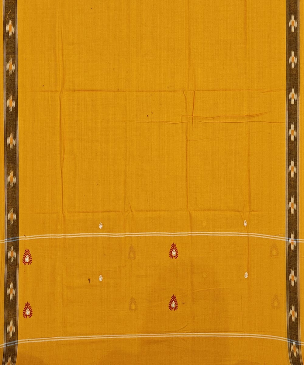 Red Yellow Sambalpuri Handwoven Double Ikat Suit Image 4