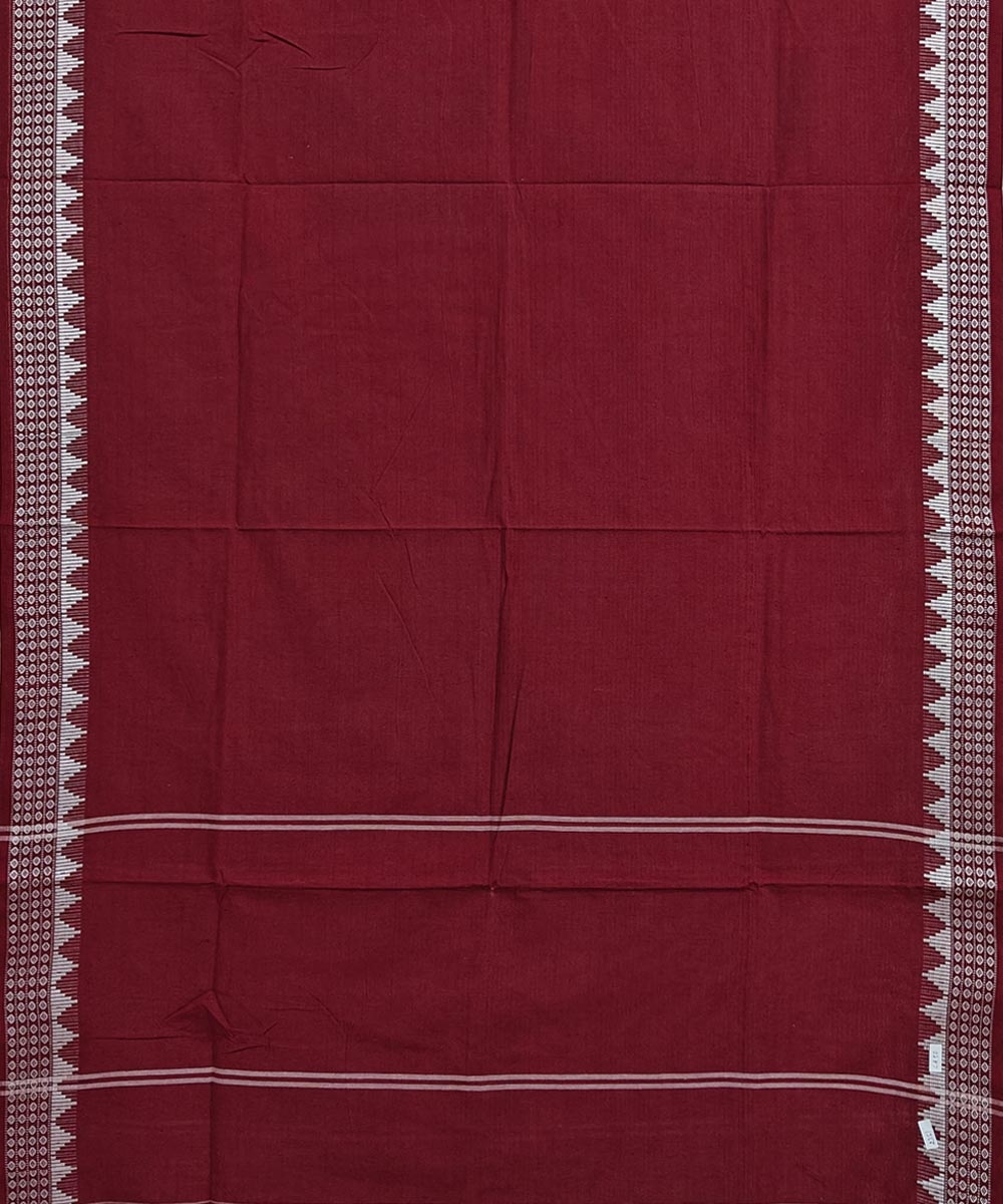 Maroon Sambalpuri Handwoven Single Ikat Cotton Dupatta Image 3