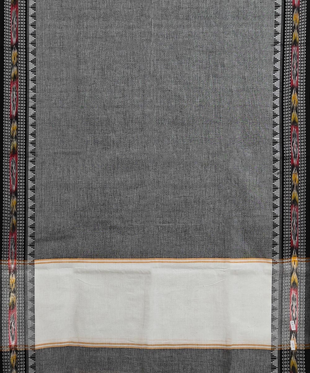 Gray Sambalpuri Handwoven Single Ikat Cotton Dupatta Image 2