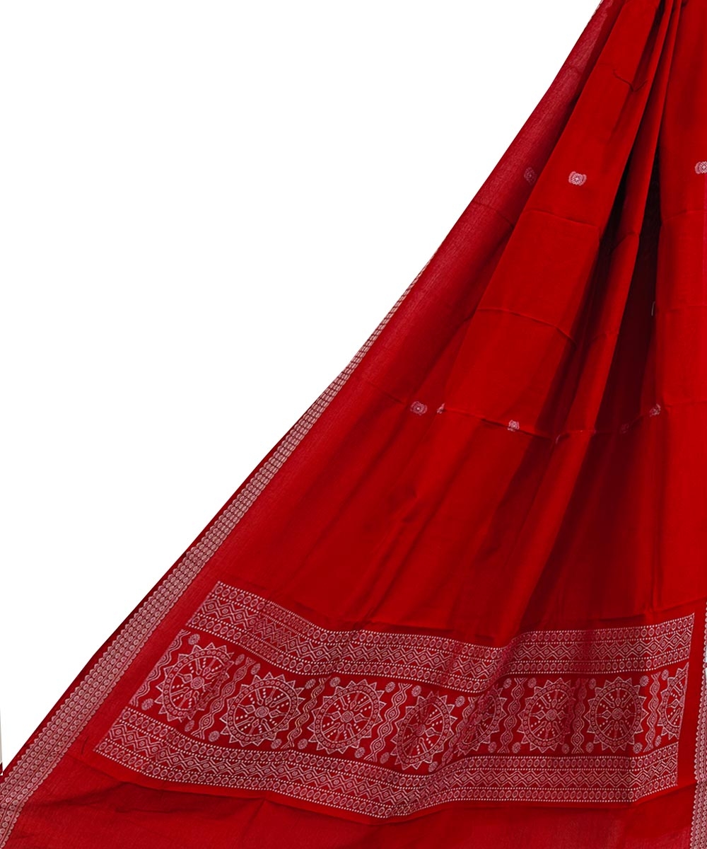 Red Sambalpuri Handwoven Cotton Dupatta Image 1