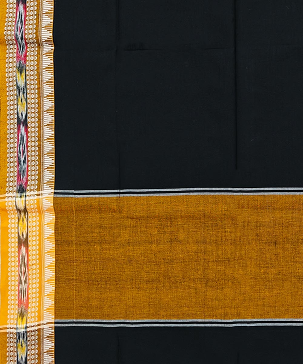 Black Sambalpuri Handwoven Single Ikat Cotton Dupatta Image 3