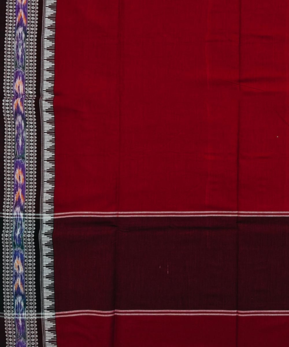Maroon Sambalpuri Handwoven Single Ikat Cotton Dupatta Image 3